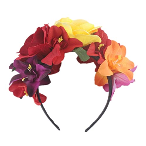 Liummrcy Tandilla de Diadema de Flores Mexicana Dia de los Muertos Dirección de Fiesta de Fiesta NC27, Diadema de Fiesta, Diadema de Halloween para Mujeres, Banda de Flores Mexicana