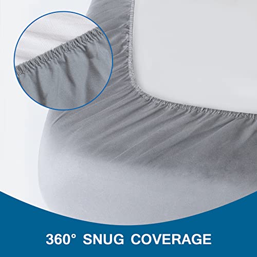 Cot Sheets 31" x 75", Cot Size Sheet Fitted with Narrow Twin/Camp Bunk/Rvs Bunk/Guest Beds/Army Cots/Trifold Mattress, Super Soft Breathable Microfiber Bed Cover, Bottom Sheet, Gray