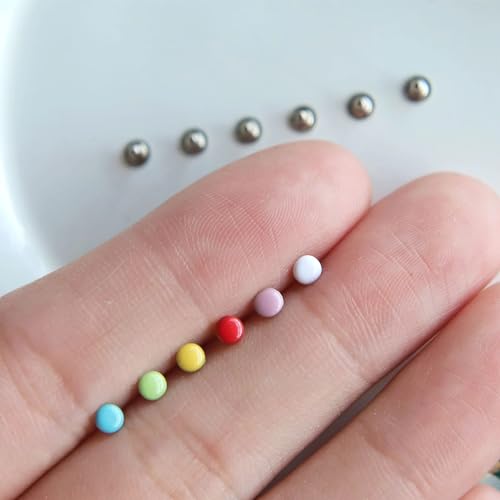 Peachcor 36-3LD 3Mm / 0.12 Inches Mini Rivet Studs, Double Cap Rivet Tubular, Mini Metal Studs cover
