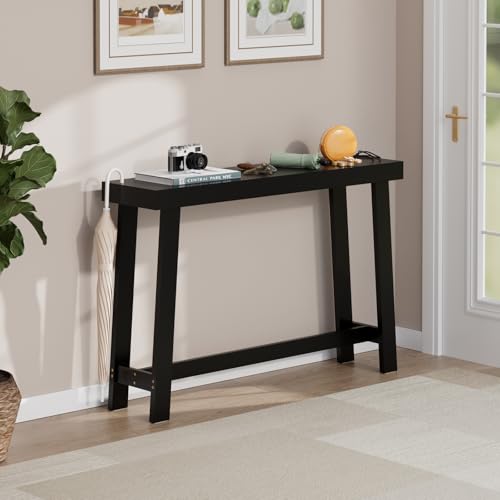 47in Entryway Console Table Narrow for Foyer,Sofa Tables,Entrance,Entry,Hallway,Living Room,Behind Couch Table for Home Decor Wall Table Farmhouse Skinny Small (Black)