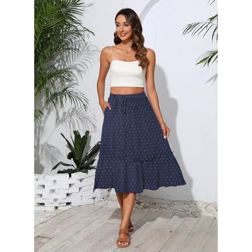 Image of Witsmile High Waist Tiered Skirts for Women Flowy Skirts for Women Long Length with Pockets 2026 Fashion Trendy