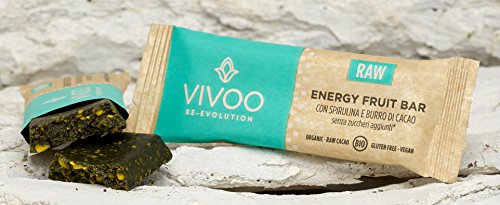 image for VIVOO Organic Raw Energy Spirulina & Cacao Butter Bars | No Added Suga