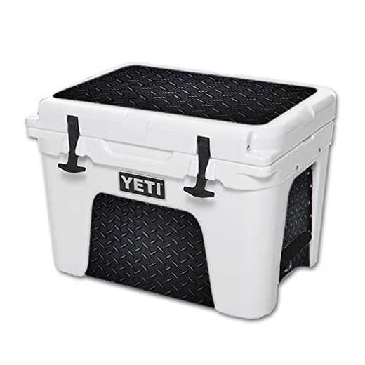 MightySkins (Cooler Not Included) Skin Compatible with YETI Tundra 35 qt Cooler wrap Cover Sticker Skins Black Diamond Plate