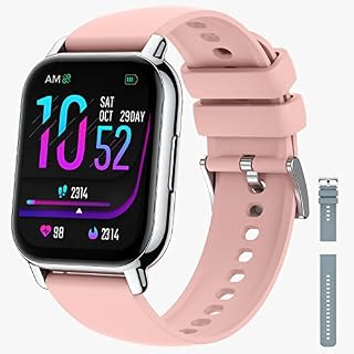 Smart Watch,Bluetooth Phone Call Watch(Make/Answer Call),Cuszwee1.85" Fitness Watch with Heart Rate Blood Pressure Monitor IPX8 Waterproof Smartwatch for Android iOS Phones Men Women Pink