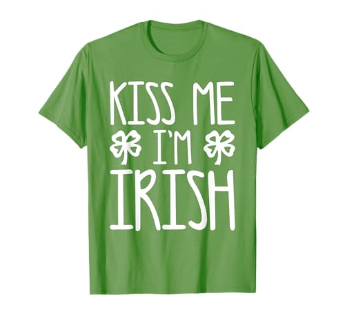 Kiss Me I'm Irish Shirt Funny Men Women Kids St Patricks Day T-Shirt