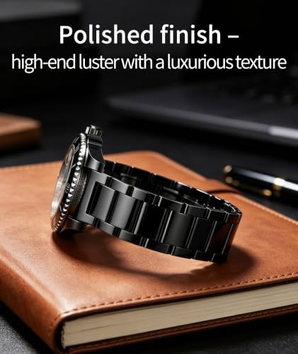 Image of BINLUN Thick Stainless Steel Watch Band Metal Heavy Polished Matte Brushed Finish Watch Strap Replacement for Men Women 16mm /18mm /20mm /21mm /22mm /23mm /24mm /26mm