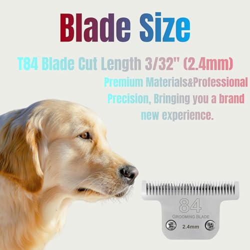 84# Detachable Pet Dog Grooming Blade, Compatible with Ainds, Oster A5, Wahl KM-10 and Other Series Clippers, Compatible with Andis Size: T84 3/32-Inch Cut Length, Chrome. Sliver 1Pack. 84# Detachable Pet Dog Grooming Blade, Compatible with Ainds, Oster A5, Wahl KM-10 and Other Series Clippers, Compatible with Andis Size: T84 3/32-Inch Cut Length, Chrome. Sliver 1Pack.