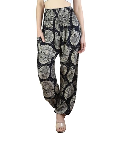Boho Pants | Calça harém feminina com bolsos | Pijama rodado maci...