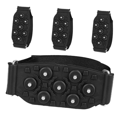KOMBIUDA 2 Pares Garras Antideslizantes para Zapatos con Dientes de Acero Crampones de TPR y Acero Manganeso Estabilidad y Seguridad para Senderismo y Terrenos Helados Invierno