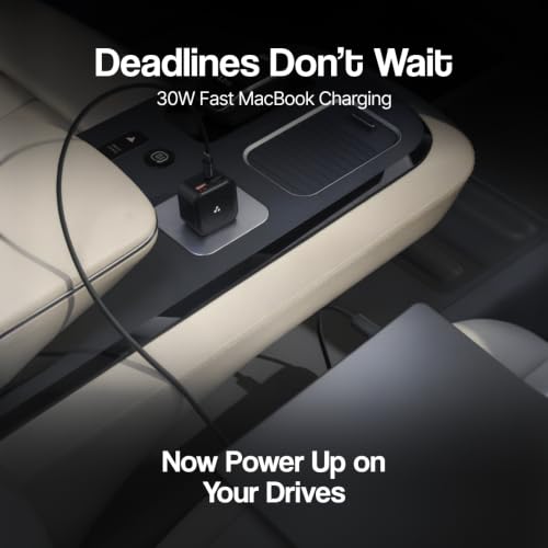 Image of Ambrane 96W Car Charger with InBuilt Retractable Cable, 3-in-1 Car Charger, 33W Type C PD, 30W USB For iPhone, Macbook Air, Android, Earbuds, Other Devices, PD & PPS Fast Charging (Charge CR96, Black)