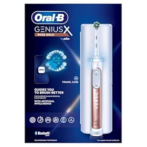 Oral-B Genius X Electric Toothbrush with Rechargeable Handle with Artificial Intelligence and 1 Replacement Head, Pink