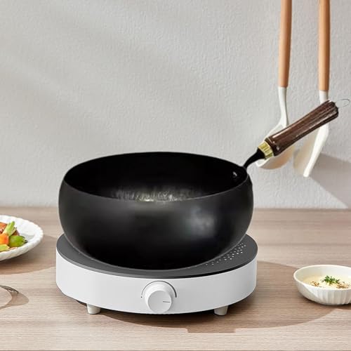 Wok con mango de madera 24 cm negro miniatura 2