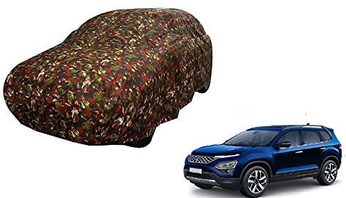 Image of Auto Hub Car Cover Compatible with Tata Safari (Model : 2021-Till Date) with Weather Proof, Triple Stitched, Safari Car Cover Jungle Look