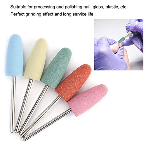 5Pcs Nail Drill Bits Set, Silicone Rubber Electric Grinding Head For Manicure Pedicure Nail Polishing Burr Drill Bits For Nails Nail Bits Drill For Nails Nail Accessories #TOP2