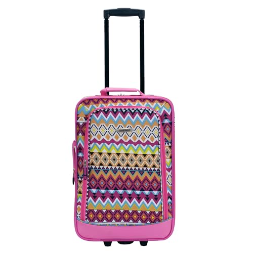 Image of Rockland Fashion Softside Upright Luggage Set, Tribal, 2-Piece (14 /19)