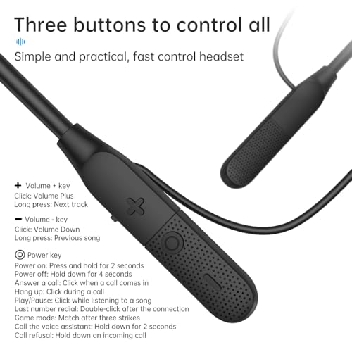 Image of Sports Bluetooth Headphones, 25 Hours Play time, 6.0 Wireless Neck-Worn Earbuds with Microphone, in-Ear Noise Cancellation, for Outdoor Sports Workouts. (Y9J)