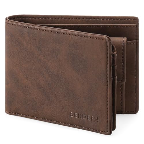 SENDEFN Geldbörse für Herren - Portemonnaie aus Leder Mit RFID Schutz, 9 Kartenfächern und Münzfach