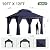 Aoxun 12x10 Gazebo Metal Frame Canopy Tent, Navy Blue