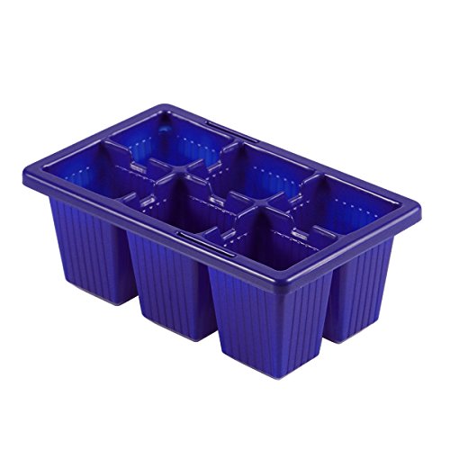Yardwe 6PCS Seed Sprouter Tray Wheatgrass Grower Tray Propagation Seedling Tray 6 Cells (Blue)