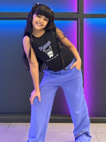 Image of Nap Chief Girls Cotton Official Cartoon Characters and Printed Co ord Set, Sleeveless Tank Top & Flared Pant Set for Casual Wear