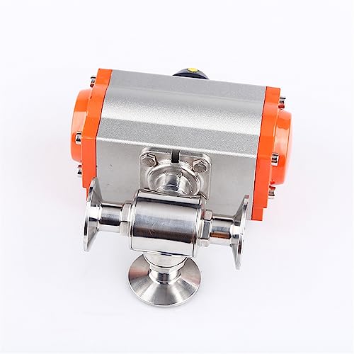 Vanne à boisseau sphérique pneumatique type L 51mm en inox 304 triple pince sanitaire 3 voies AT75