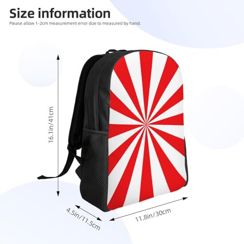 Peppermint Twist Red and White Backpack Simple Leisure Travel Backpack Outgoing Daypack 16 inch3