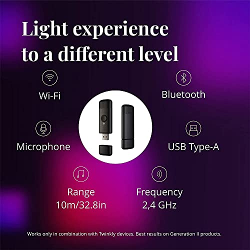 Twinkly Sensor de som alimentado por USB por Bluetooth/Wi-Fi para luzes LED inteligentes Twinkly Gen
