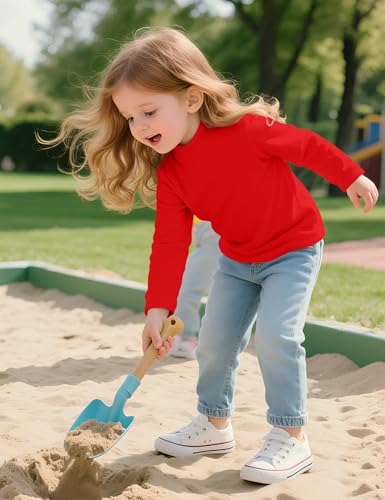 Witwot Toddler Girls Mock Turtleneck Shirts Cotton Baby Girl Long Sleeve Thermal T-Shirt Soft Basic Pullover Top Size 18M-5T3