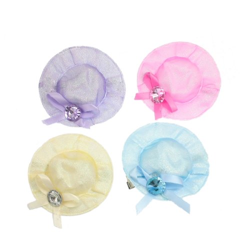 Ruilogod 4 pinzas para el pelo de cocodrilo, rosa, morado, amarillo claro, para niñas (id: df b82 fb ae2 0d4