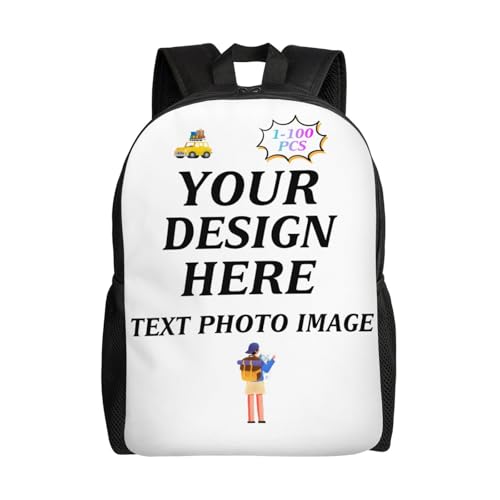 Custom Backpack Design Your Own for Men & Women 1-100 PCS Personalized Back Pack With Your Text Logo Image Customized Bag For Gifts Style 01
