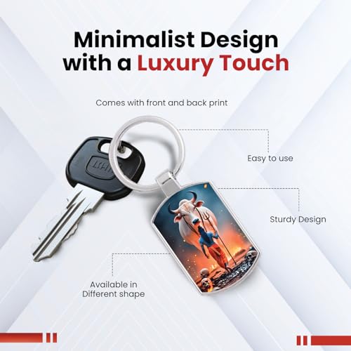 Image of Stylish Metal Keychains with Permanent Glossy Print - Inspirational Quotes & Spiritual Designs - Perfect Key chains for loved ones, Personal Use, Gifts & Return Gifts