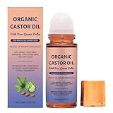 Bio-Rizinusöl mit Rosenquarz-Roller, Bio-Rizinusöl-Roll-on, pflegt die Haut sanft, für Bauch, Gesicht und Körper, für alle Hauttypen geeignet (1pcs)