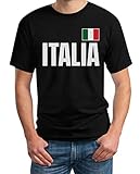 Italien Fußball EM Fan Shirt Italia Herren T-Shirt 5XL Schwarz