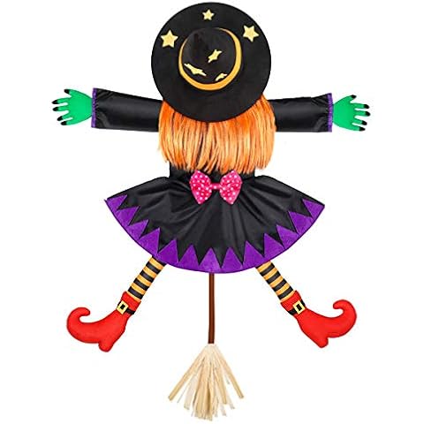 Unomor Crashing Witch into Tree Halloween Decoration, Crashed Witch Props Hanging Halloween Witch Decorations Yard Outdoor Halloween Decor for Tree Door Porch (42.5 Inch Tall) Cover