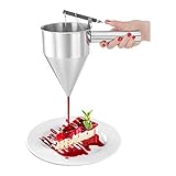 Royal Catering RCFT-1.3 Fülltrichter Edelstahl Trichter 1,3 L Likörtrichter Gebäckfüller Parlinenfüller (verschließbarer Auslauf, inkl. Absatzständer)
