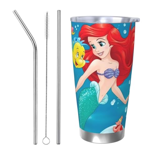 リトルマーメイド アリエル マグカップ コーヒーカップ コンビニカップ 保冷 保温 タンブラー ステンレス製 真空断熱マグ 蓋付き 持ち運び 直接ドリップ 車用 600ml プレゼント