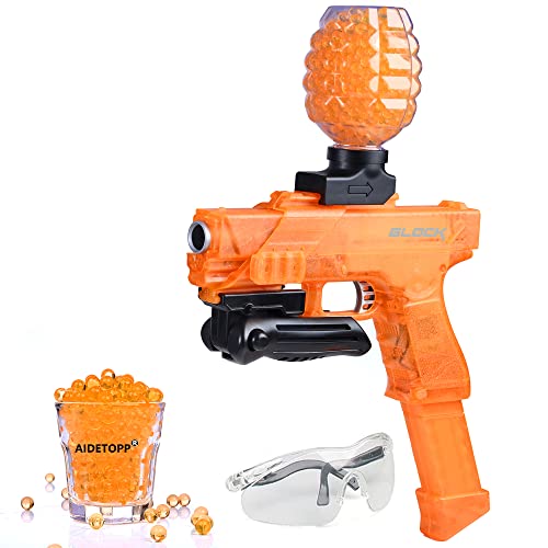 AIDETOPP Electric Gel Ball Blaster, Automatic Splatter Ball Gun, Water Ball Gun with 10,000 Gels Bullet, Fun Backyard Shooting Game Pistol for Boys and Girls