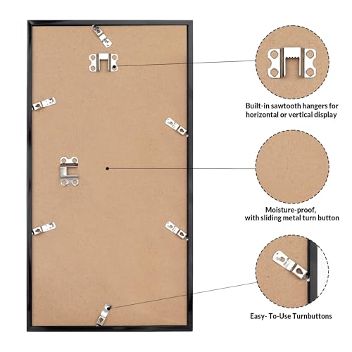 Image of LaVie Home 11x22 Picture Frame for Wall Display, 11x22 Black Picture Frame with HD Plexiglas, 11 x 22 Poster Frame 1 Pack, Display Frame for Vertical or Horizontal, Classic Collection