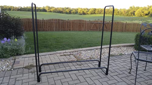 Rocky Mountain Goods Firewood Rack Outdoor / Indoor - Wood Storage Firewood Holder - Heavy Duty Steel Log Rack - Easy Install In Minutes - Included Hardware - Keeps Firewood Up And Dry - 4 Foot #TOP4
