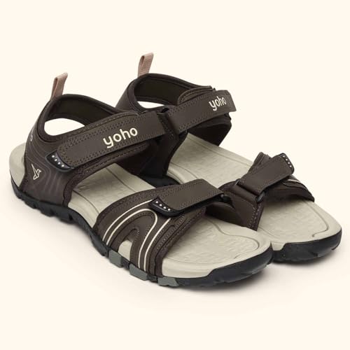 Image of YOHO TrailMark 002 Sports Sandals for Men | Comfortable & Lightweight | Flexible & Breathable | Footpharma footbed | Anti-Skid Footwear for Trekking, Hiking & Outdoor