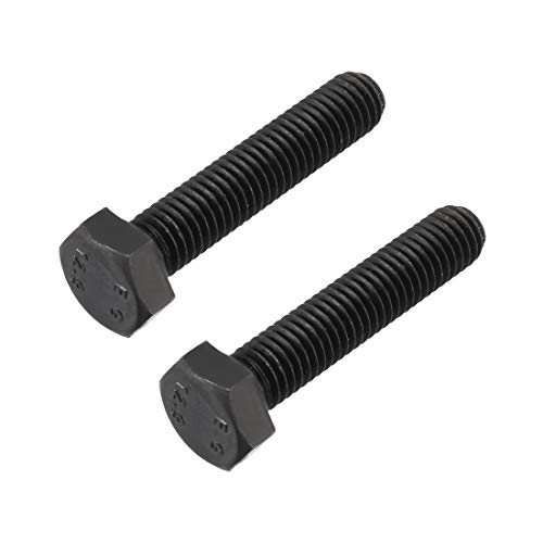 Image of uxcell M8x40 mm Hex Head Left Hand Screw Bolts Fastener Carbon Steel Black 2pcs
