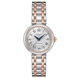 Tissot Womens Bellissima Automatic 316L Stainless Steel case with Rose Gold PVD Coating Swiss Automatic Watch, Grey, Stainless Steel, 5 (T1262072201300)