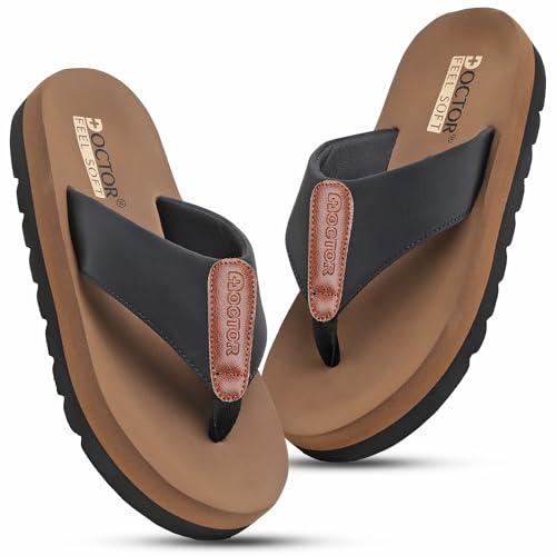Image of Men's Cushioned Flip Flops | Soft Comfortable Thong Slippers for Everyday Wear | Lightweight Anti-Slip Casual Beach Sandals for Indoor Outdoor Use