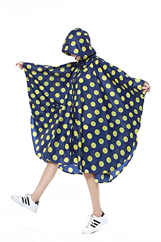YUHANG Damen Regenjacke Wasserdichter Poncho Wiederverwendbares Leichter Regenmantel mit Kapuze Outdoor Aktivitäten Wandern Mode Drucken Regenbekleidung für Erwachsene - Image 4