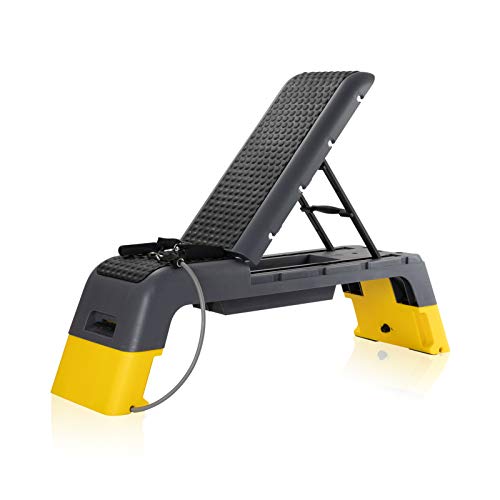 ER KANG Adjustable Fitness Deck - Versatile Fitness Station, Weight Bench, Stepper, and Plyometrics Box for Cardio Workouts and Strength Training