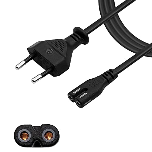 Ywcking Cable d'alimentation C7 2M 2 Broches Euro Fiche vers Figure 8 Cordon d'alimentation pour Samsung Philips LG Sony TV, PS4, PS3, PC Monitor, Imprimante, PS4 Slim Pro Télévision et Plus
