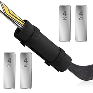 Hockey Stick Handling Weight with 4 Adjustable Weights Training Aid Adjusts from 4-16 Ounces Helps You Get a Harder Hockey Shot and Quicker Hands 2 Straps Keep It in Place for Secure Use