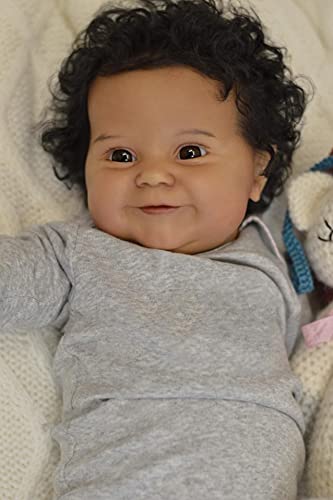 Muñeco Reborn Niño Afroamericano de Silicona 20 Pulgadas miniatura 4