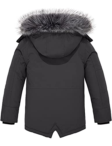 Wantdo Kid's Waterproof Winter Coat Thicken Quilted Warm Down Puffer Jacket Hooded Anorak Gray 6/7 #TOP1