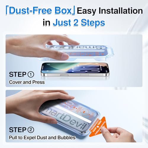 Image of SMARTDEVIL 2+2 Pack for iPhone 17 Air Screen Protector with Camera Lens Protector, Tempered Glass, HD Clear Film, Easy Installation, Dust-Free & Bubble-Free